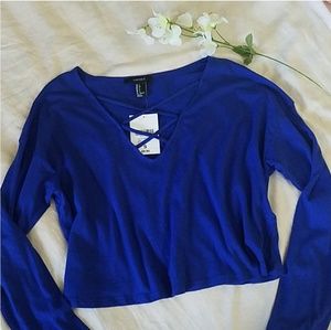 🍬 Royal Blue Cropped Shirt